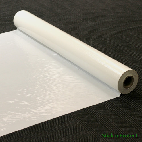 Extra Stick Commercial Carpet Plastic Protection Film 1M x 100M (100 sqm) Extra Stick Commercial Carpet Plastic Protection Film 1M x 100M (100 sqm)